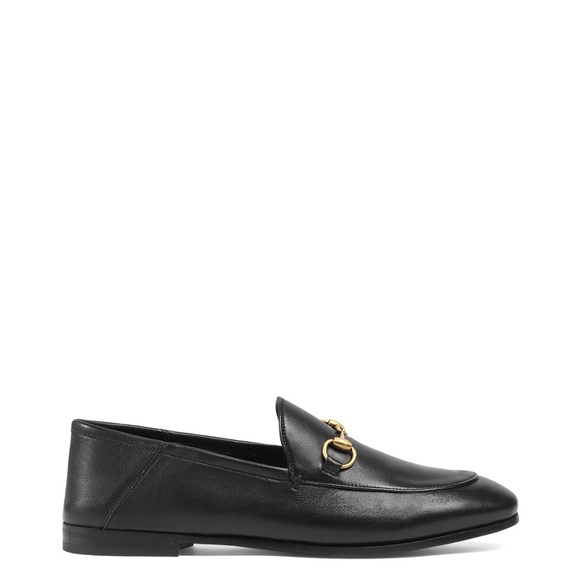 Gucci Black Leather Loafers with Gold Detail - Picture 2 of 9